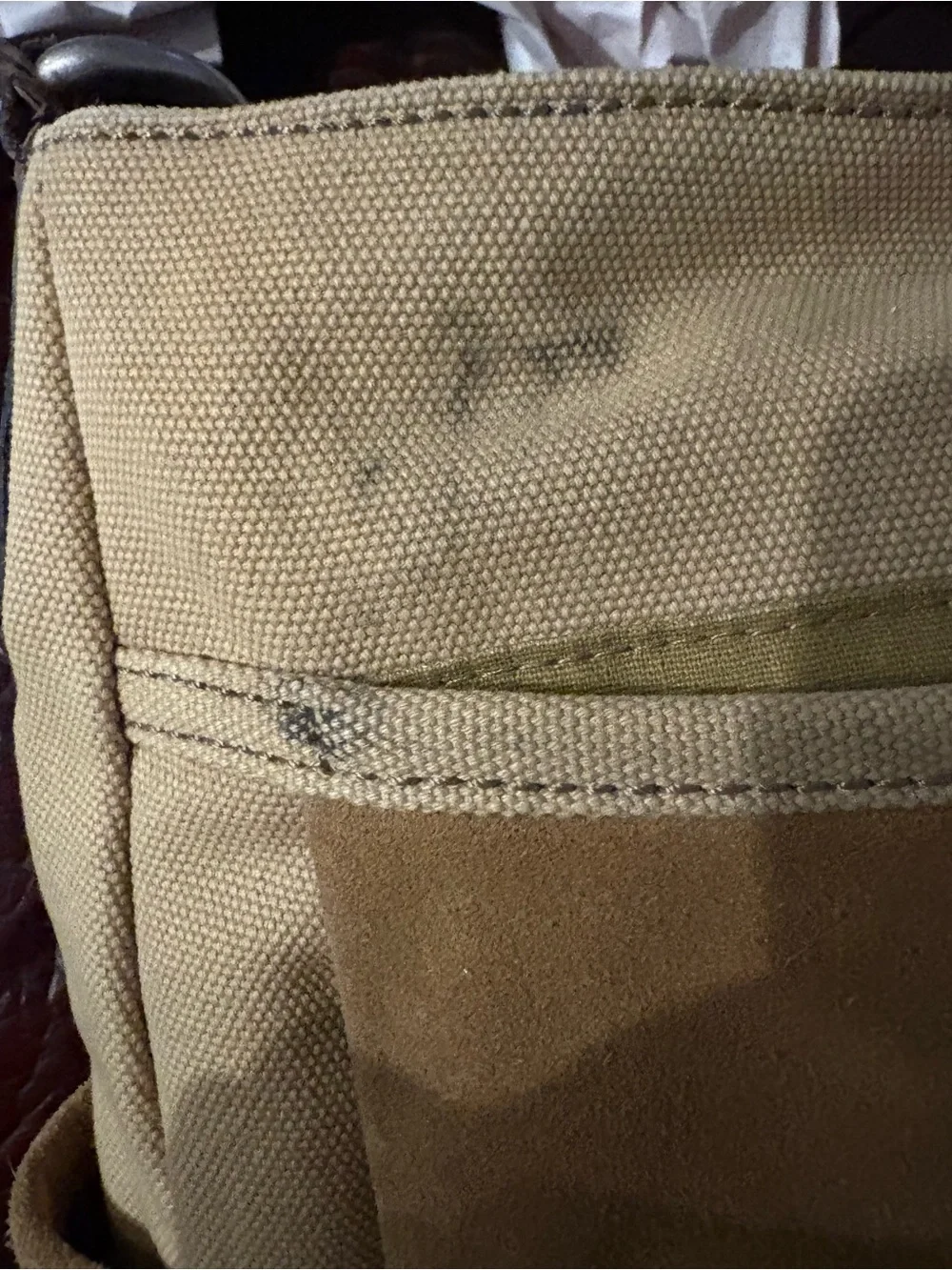 Fossil Vintage Canvas Messenger Utility Bag Brown and Tan Gently Loved